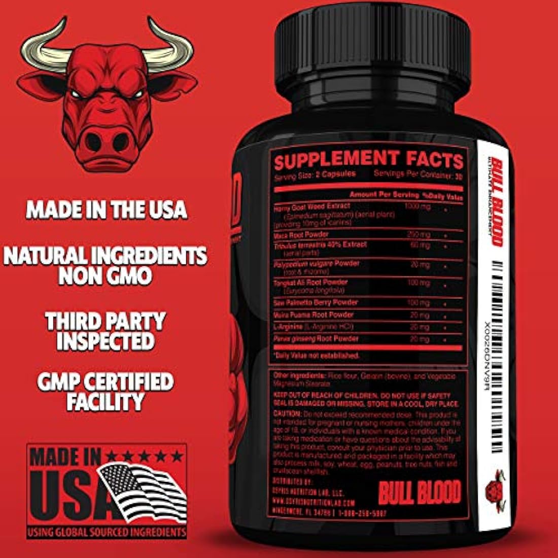 Bull Blood Refuerzo de prueba para hombre Osyris Nutrition