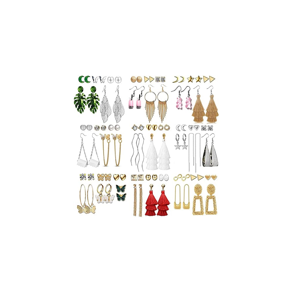 Aretes con borla de ratán y mariposa para mujeres