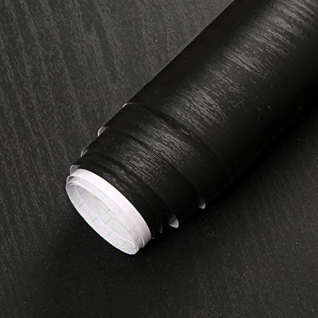 Papel autoadhesivo estilo madera negra(196.85x24.02x0.01)