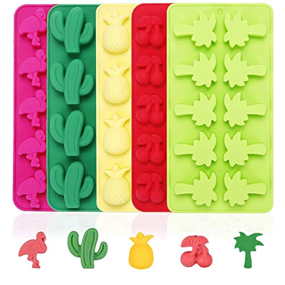 Juego de 5 moldes de silicona para cubitos de hielo