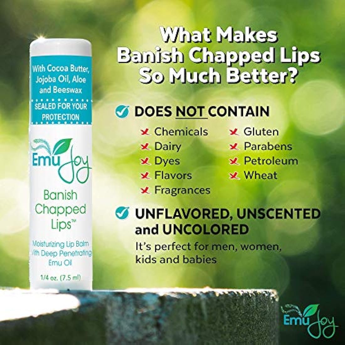 Bálsamo labial con aceite de Emu para labios secos
