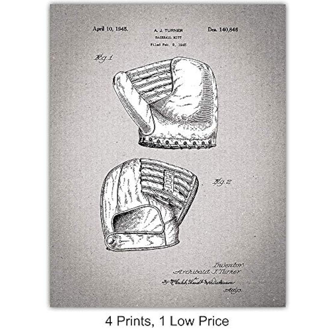 Impresiones de arte de patente de béisbol