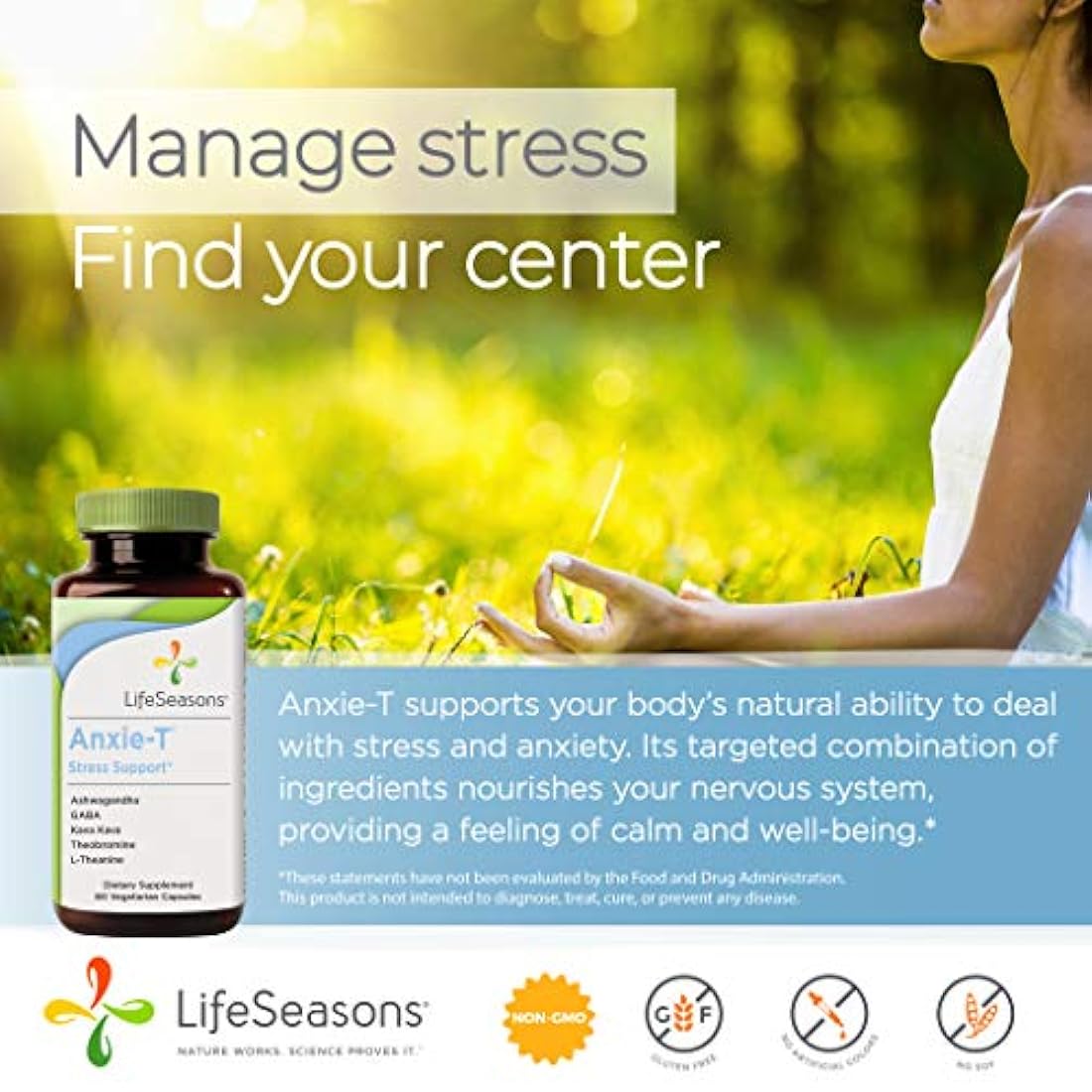 LifeSeasons - Anxie-T - Suplemento de apoyo antiansiedad