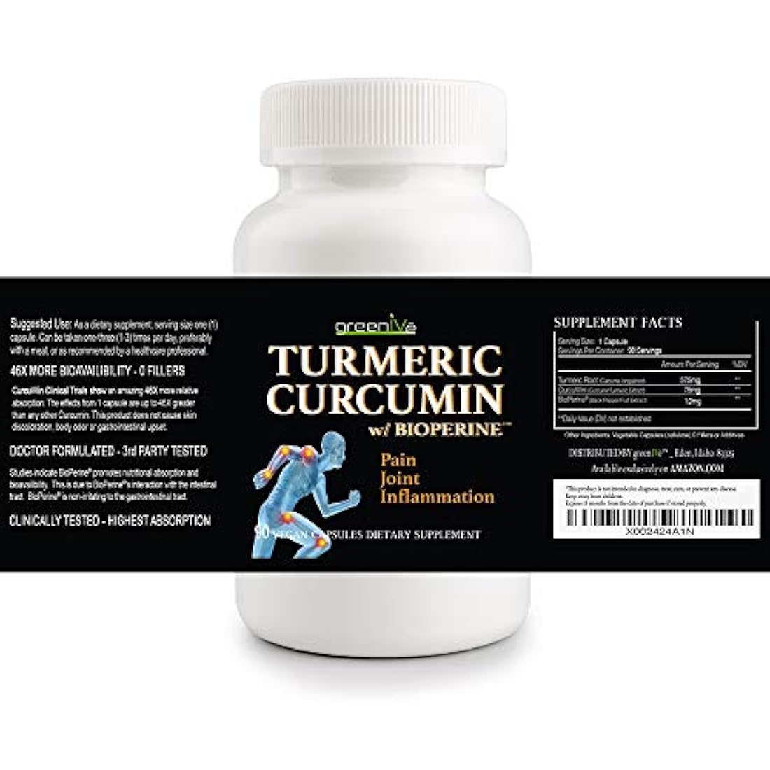 GreenIVe Curcumina de cúrcuma con BioPerine