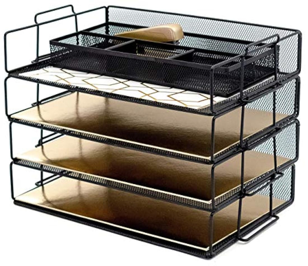 Blu Mónaco - Bandeja para hojas, Negro 4 Piezas