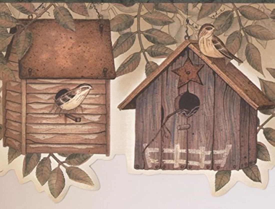 borde de papel pintado frontera diseño Retro casa de pájaros