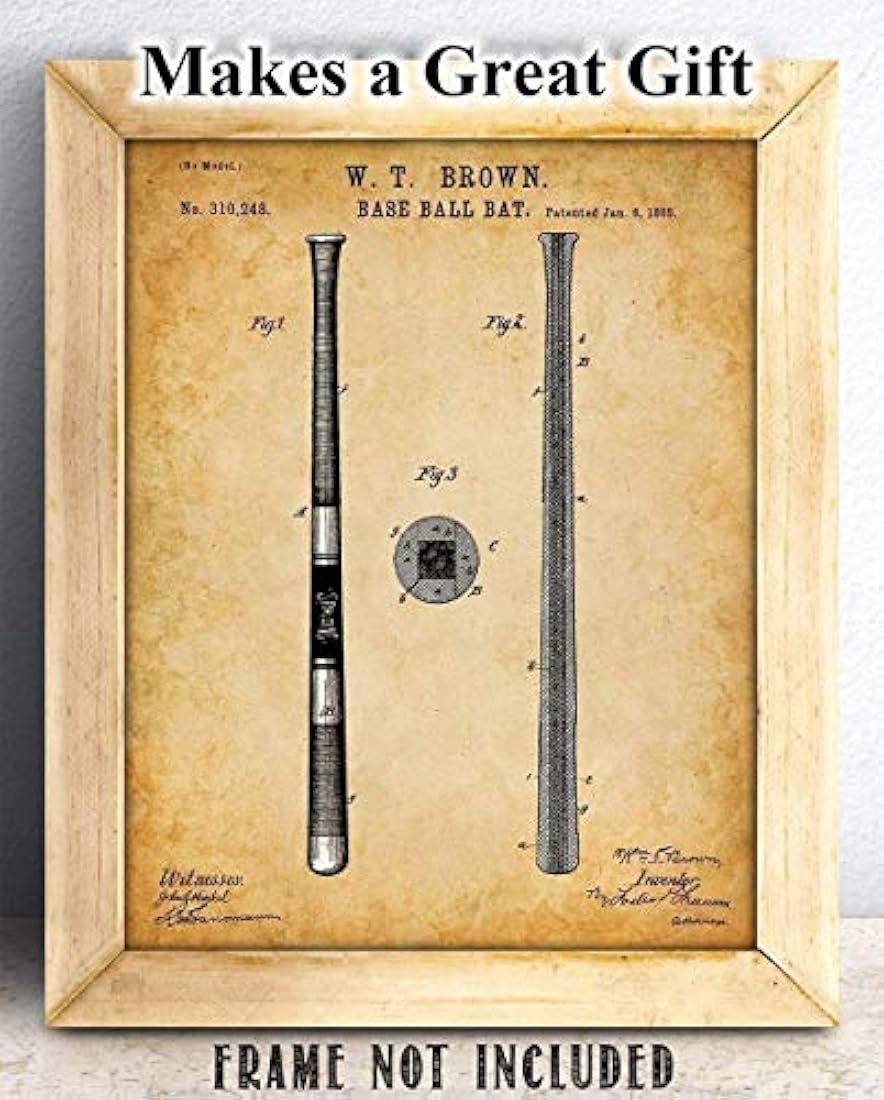 Cuadro bate de béisbol Impresión de patente