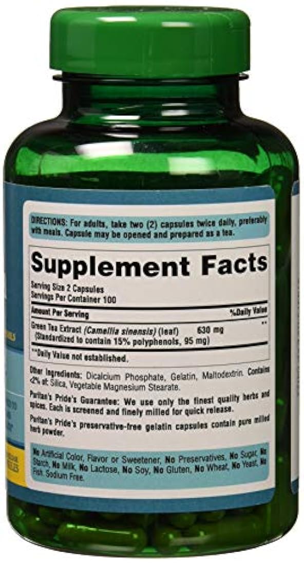 Orgullo puritano té verde extracto Estandarizado 315 MG-200
