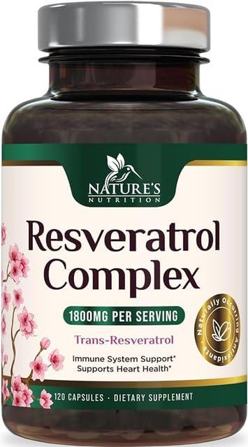 Suplemento Resveratrol 1800 mg por porción antioxidantes 120