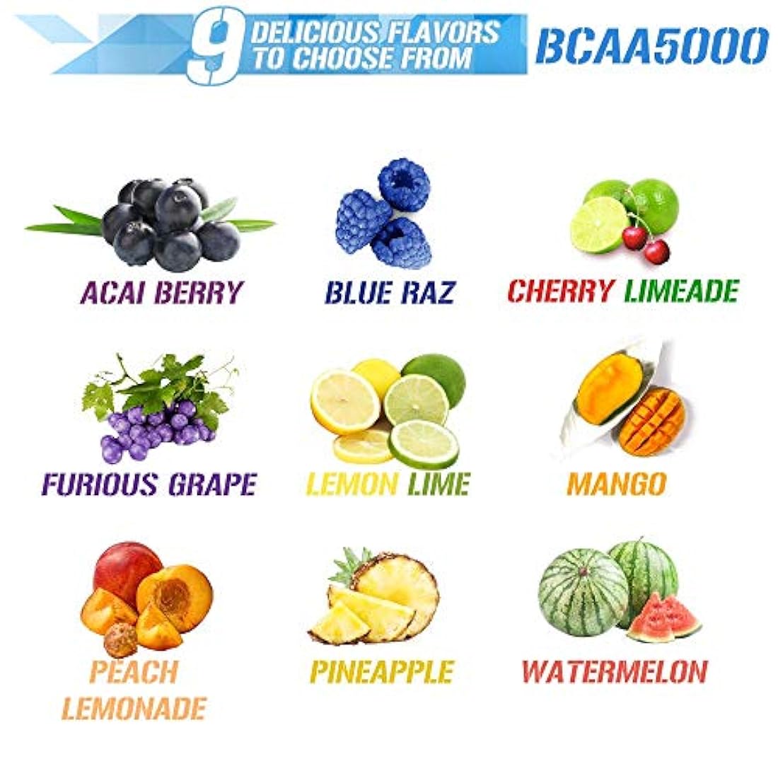 Nutrition BCAA5000 Polvo de 5 gramos de BCAA Premium