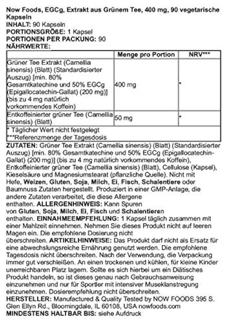 NOW Foods EGCg Extracto de Té Verde 0.014 oz, 4704, 1, 1