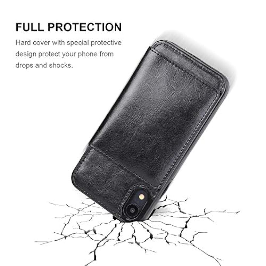 Funda tipo cartera para iPhone XR tarjetero, función atril,