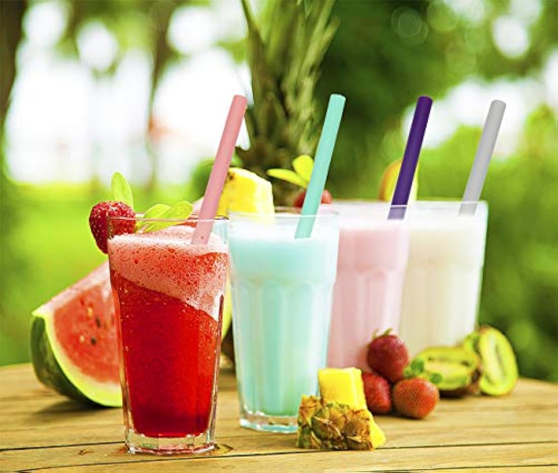 Juego de 12 pajitas de silicona para vasos de 30 oz y 20 oz