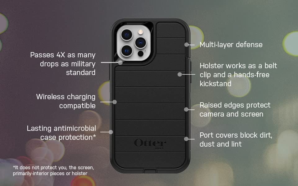 OtterBox Defender Series - Funda y funda resistente para Galaxy S21 Ultra 5G (solo en inglés), embalaje no comercial, color negro, con defensa microbiana