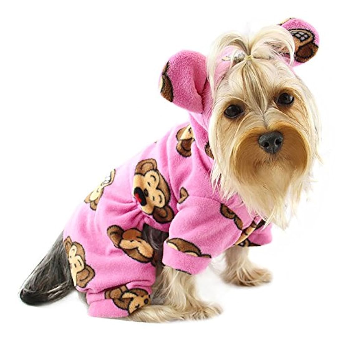 Adorable pijama y forro polar para perro con capucha tamaño