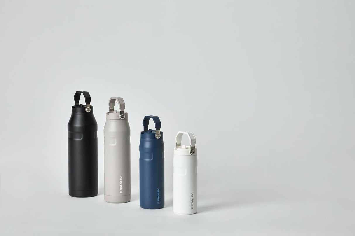 Botella de agua con pajilla abatible 2.0, acero inoxidable aislado sin BPA