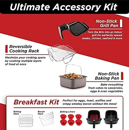 Freidora de aire Nuwave Brio 6 Qt, digital, con probe y accesorios.