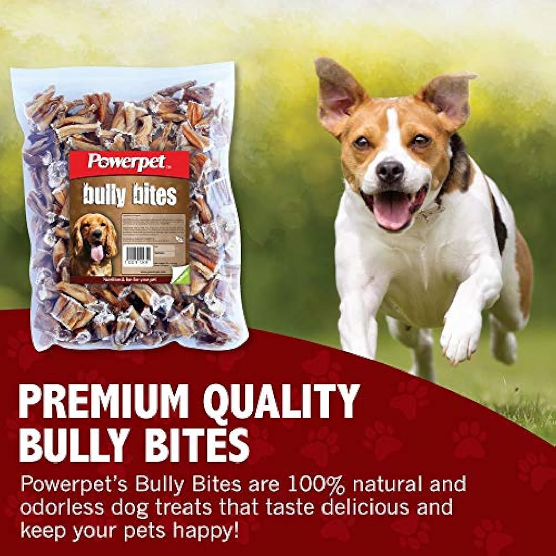 powerpet Bully Stick Bites 1Lb Dog Treats Natural