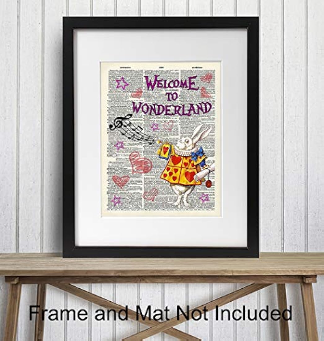 arte de pared de conejo blanco para cuarto de niños 8x10