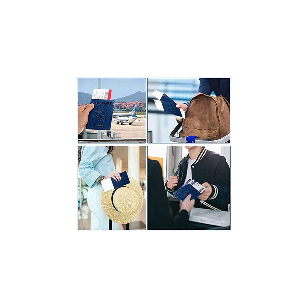 Porta Documentos y Tarjeta de pasaporte mejoradas azul