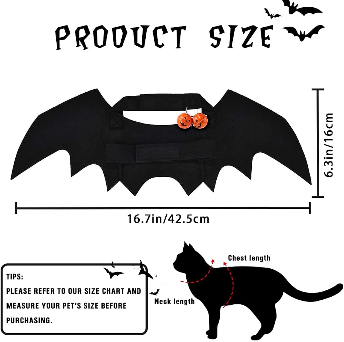 Disfraces de Halloween d alas de murciélago talla única