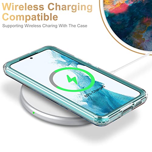 ESDOT Funda para Samsung Galaxy S22, grado militar, prueba de caídas de 21 pies, cubierta resistente con diseños de moda para mujeres y niñas, funda protectora para Galaxy S22 de 6.1 pulgadas, pintura colorida