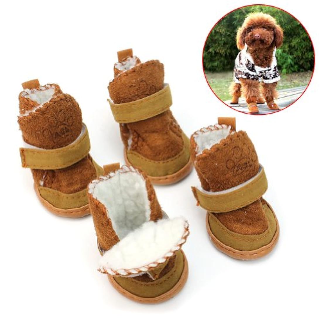 4 pcs mascota perro cachorro mezcla de algodón zapatos botas
