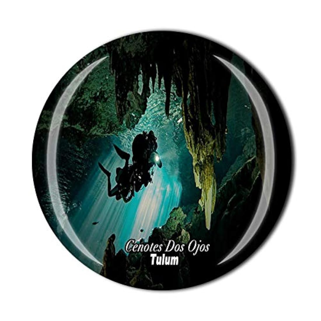 Imán de cristal para nevera, diseño de cenotes-Tulum-México