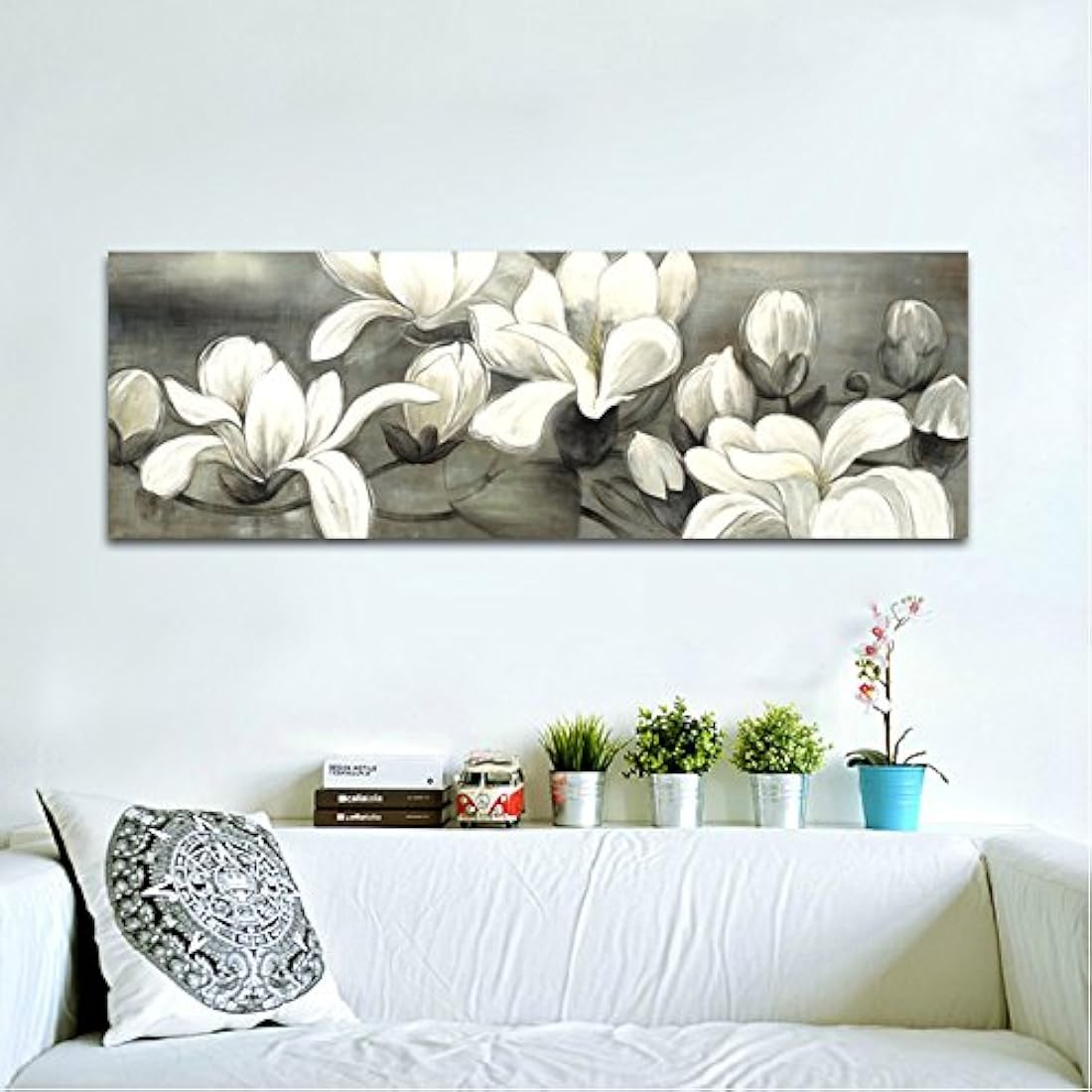 Wieco Art - Ilustraciones de magnolia moderno en lona.