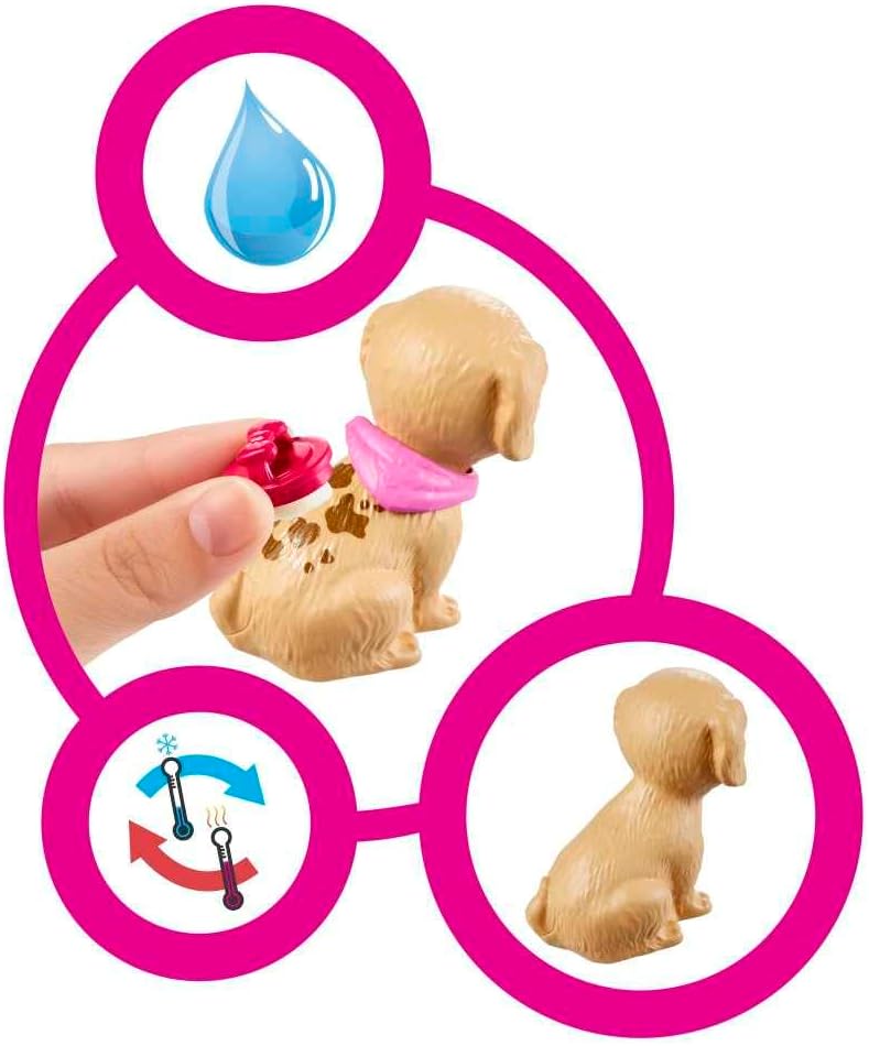 Barbie Doll y Set de Juegos con 4 Mascotas y Características de Cambio