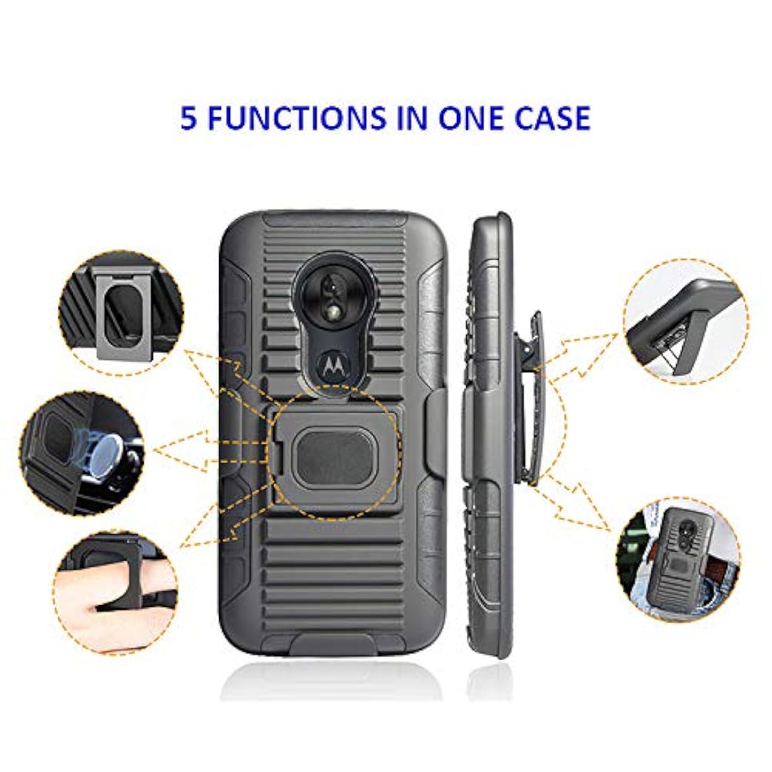 Defender - Carcasa híbrida para Motorola Moto E6 XT2005