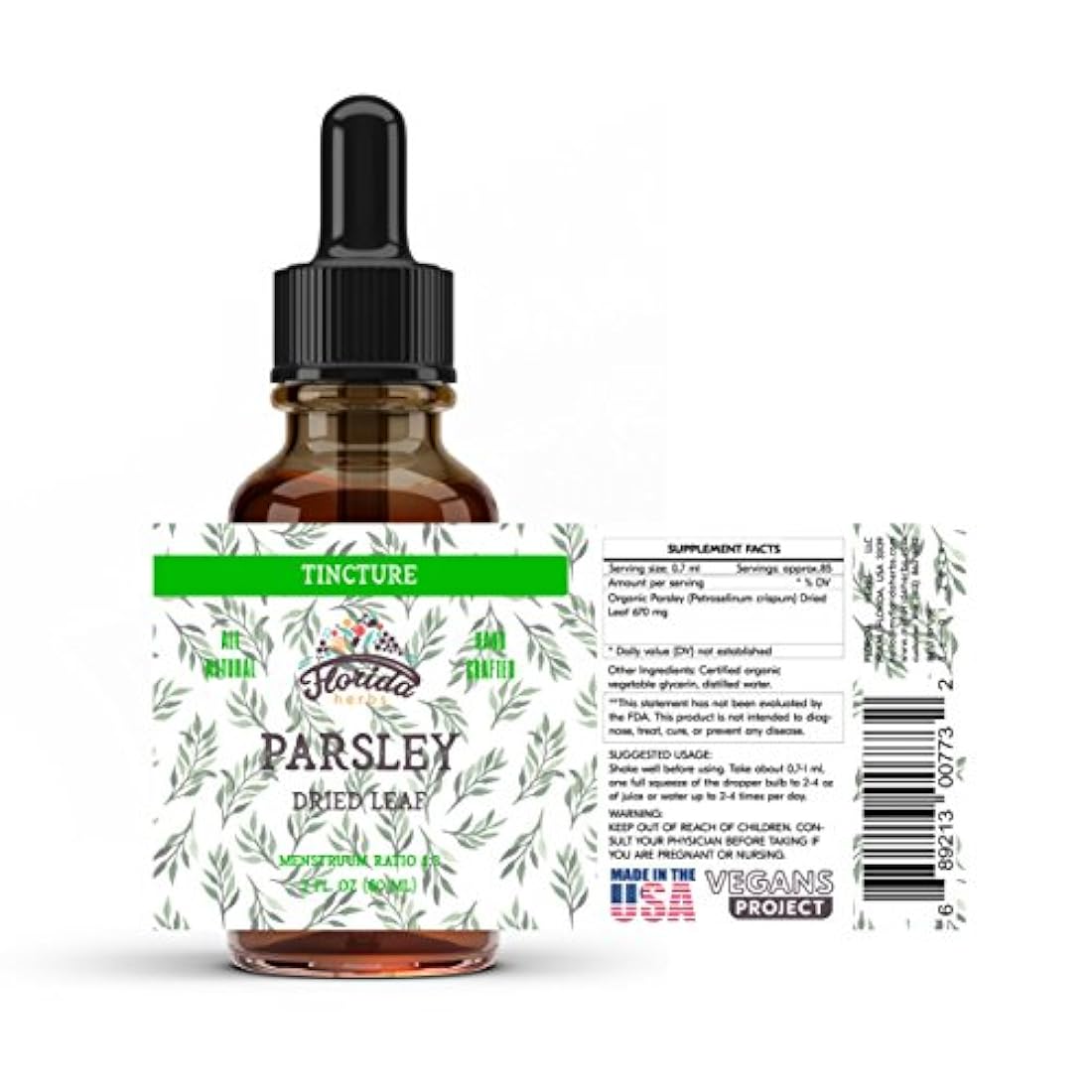 Extracto de alcohol de tintura de hojas de perejil