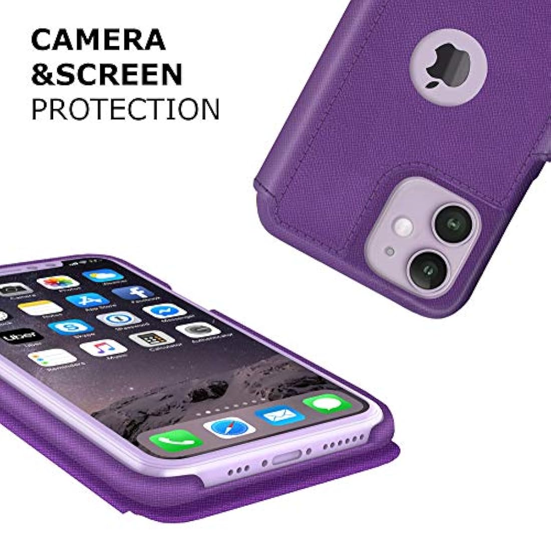 LUPA - Funda tipo cartera para iPhone 11, 11, Púrpura