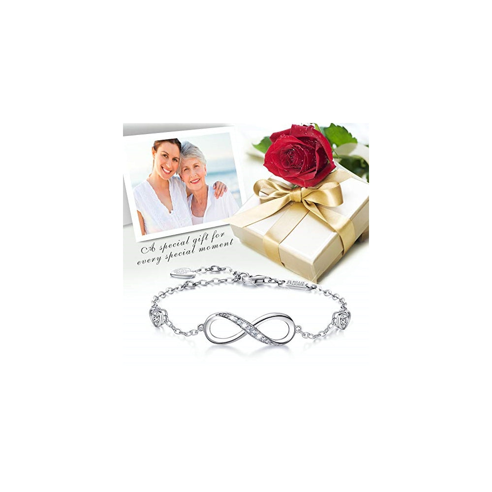 Pulseras de plata de ley 925 para mujer con símbolo