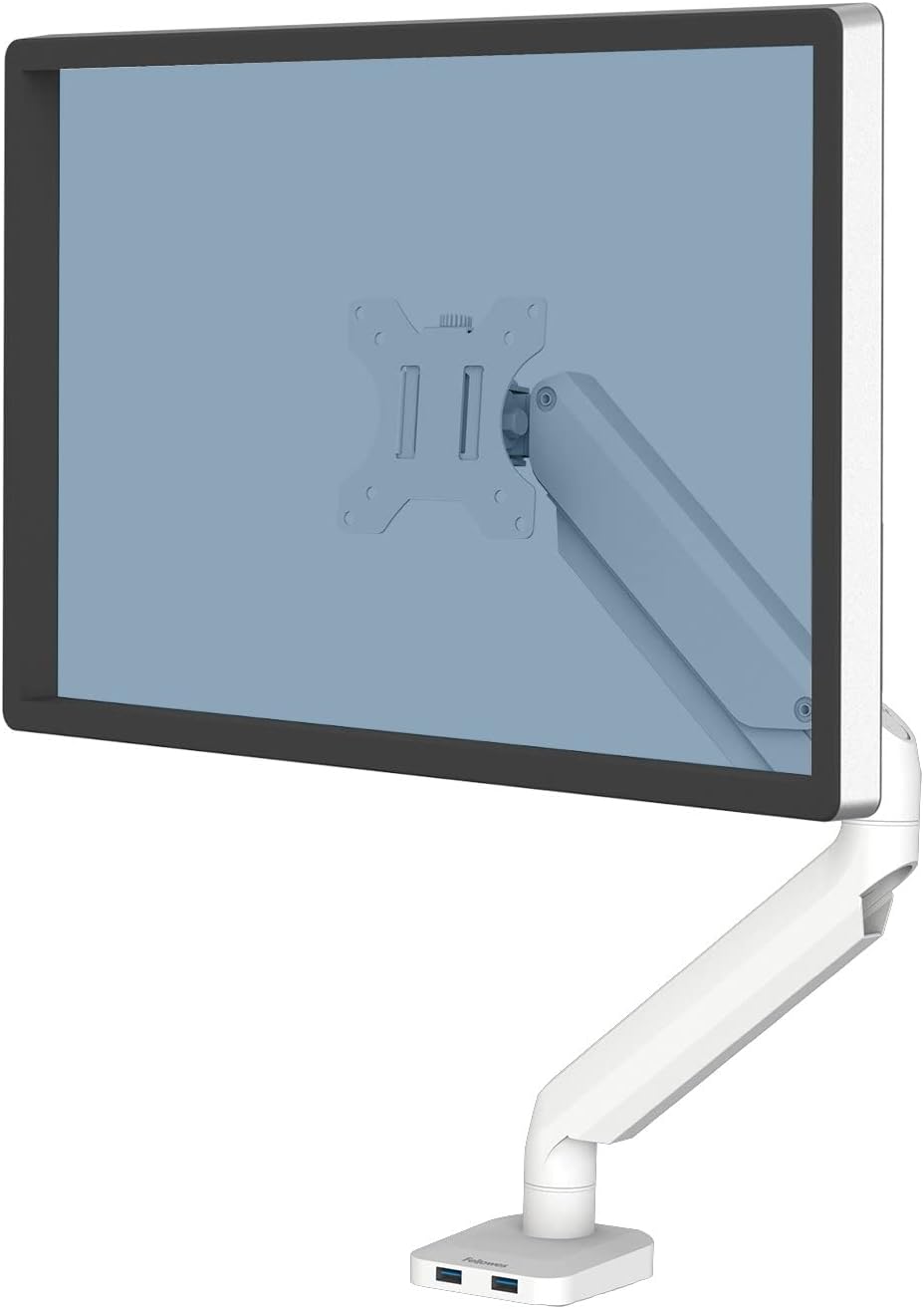 Brazo Monitor Fellowes Platino, 32, Rotación 360°, USB