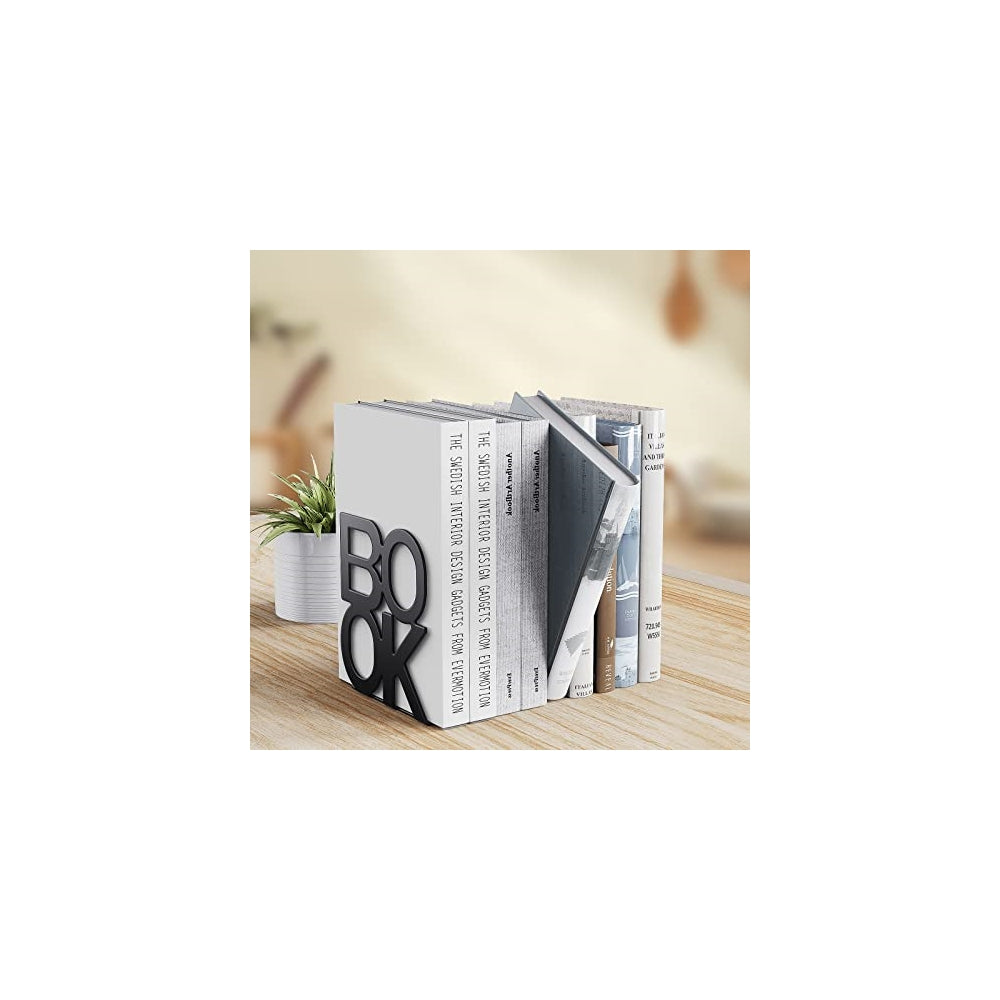 Sujetalibros de metal para escritorio de estantería