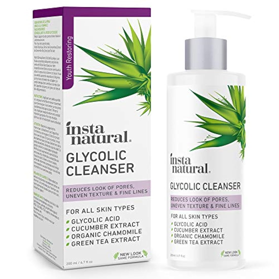 InstaNatural - Limpiador facial glicólico 17,3 ml