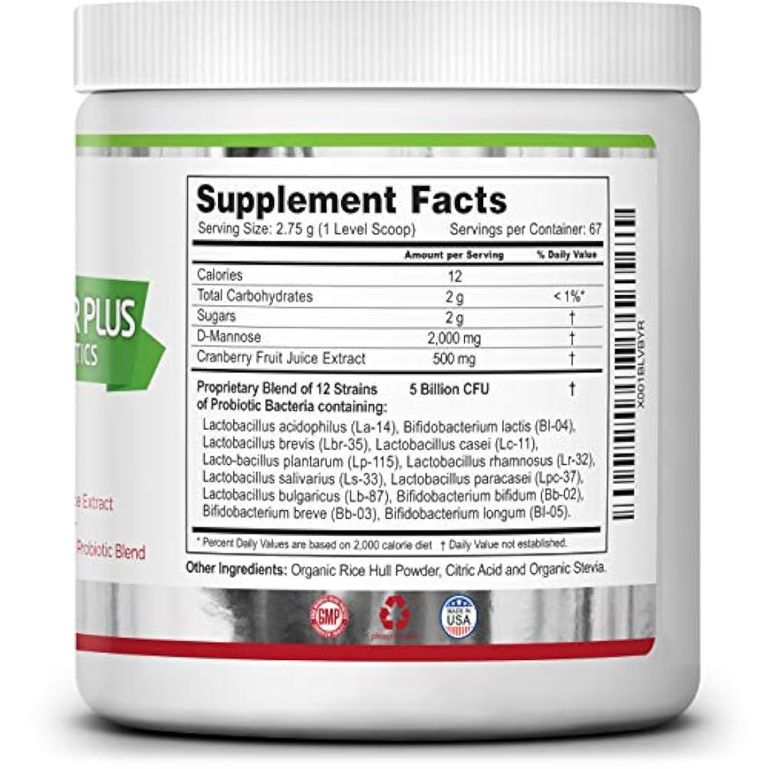 Zazzee D-Mannose Powder Plus, 67 porciones, 6.5 onzas