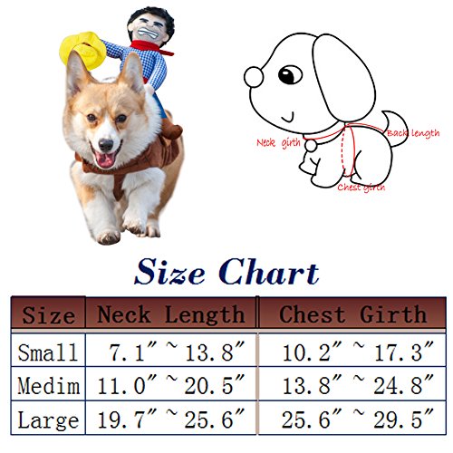 NACOCO Cowboy Rider Disfraz de perro para perros Ropa estilo