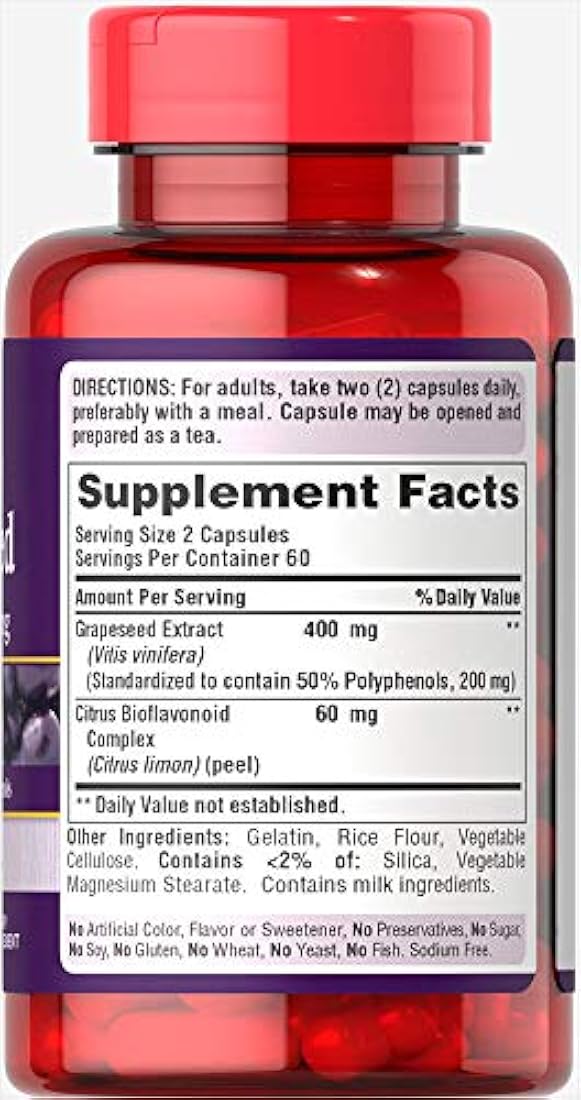 Puritan's Pride Extracto de semilla 200 ° Cápsulas de mg-120