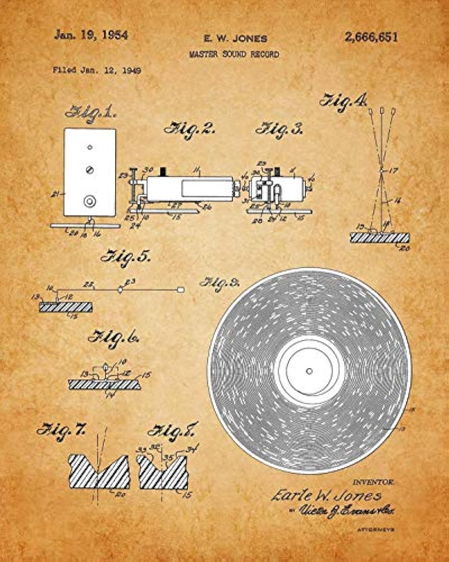 Impresiones de arte de pared de patente de reproductor