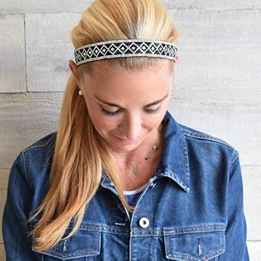 Sweaty Bands-Diadema para mujer y niña,color plateado /negro