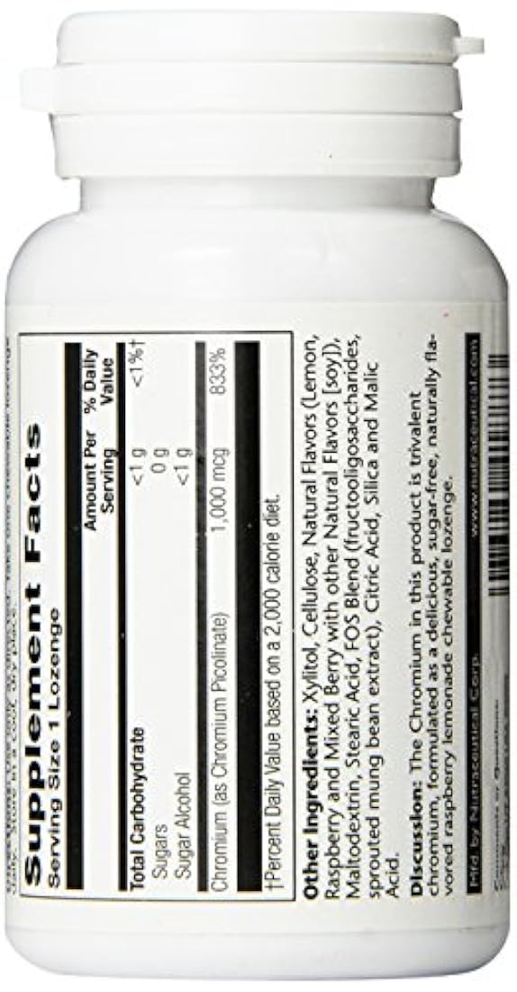 Pastillas de picolinato cromo Solaray 1000 mcg, 100 unidades