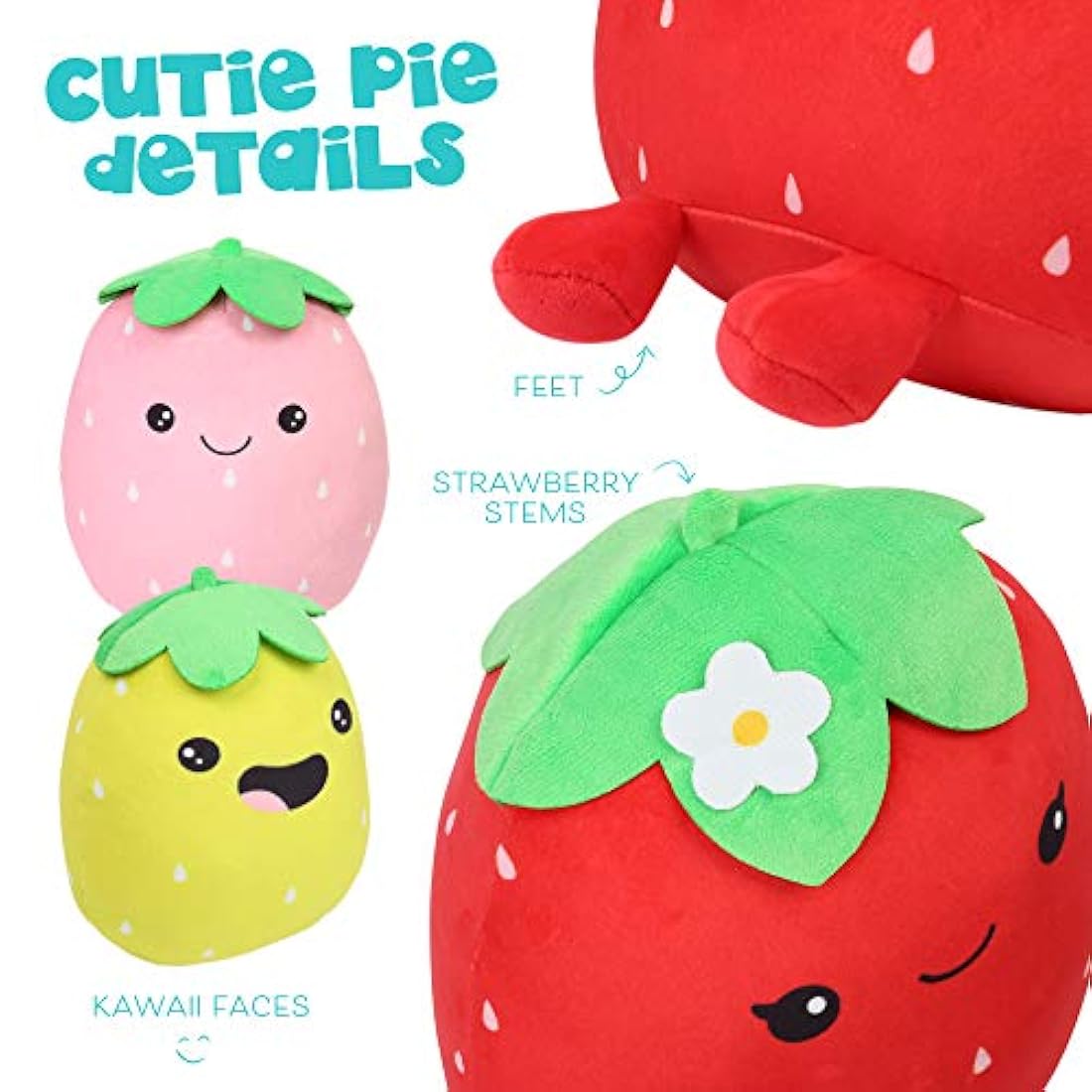 Peluche de fresa para niños y niñas, 15,7 y 12.0 in