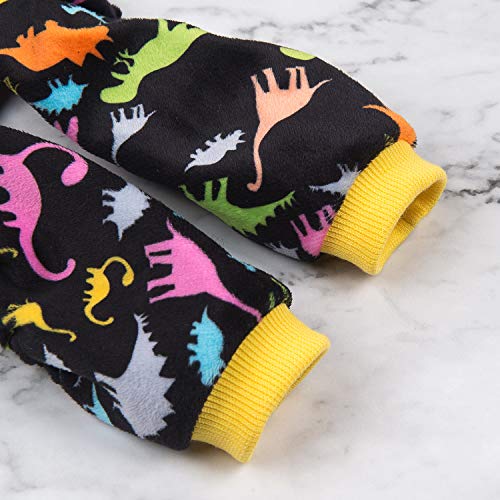Pijama CuteBone adorables, ropa para mascotas, suave, de forro polar, para gato y cachorro, Negro Dino