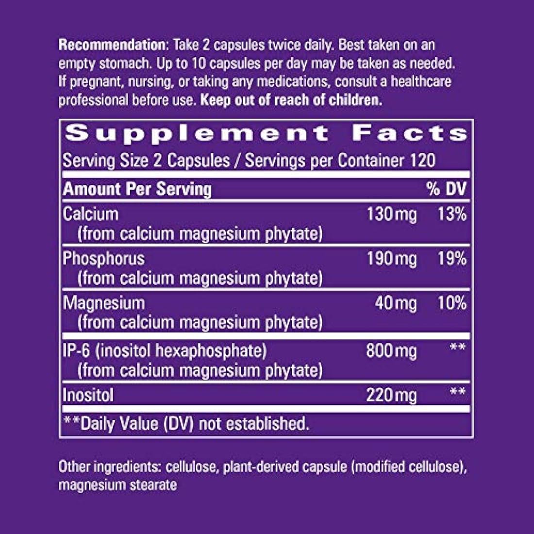 Nature's Way Cell Forte IP-6 y suplemento de inositol