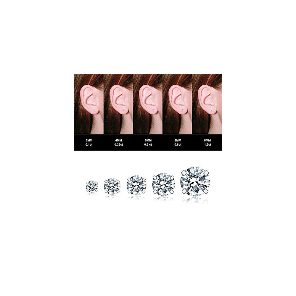 Aretes hipoalergénicos de circonita cúbica 5 pares