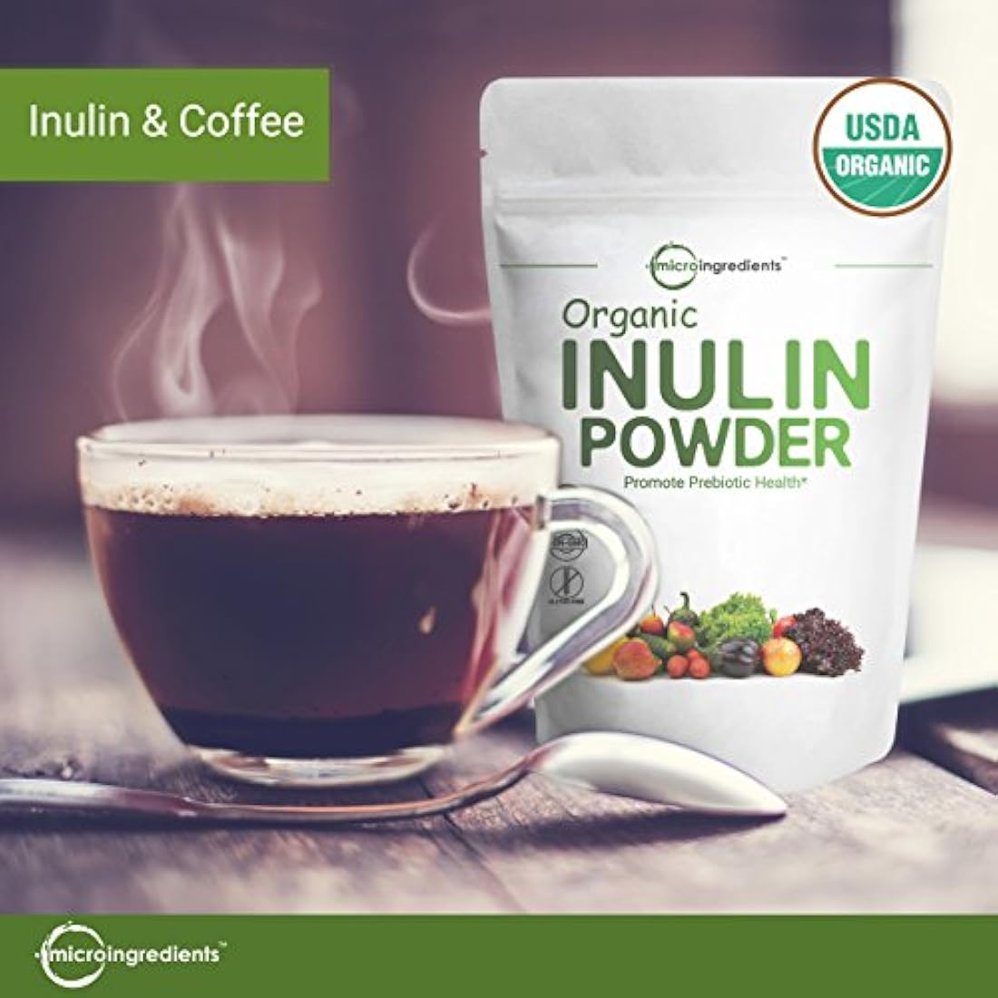 Polvo orgánico de inulina FOS (de alcachofa de Jerusalén)