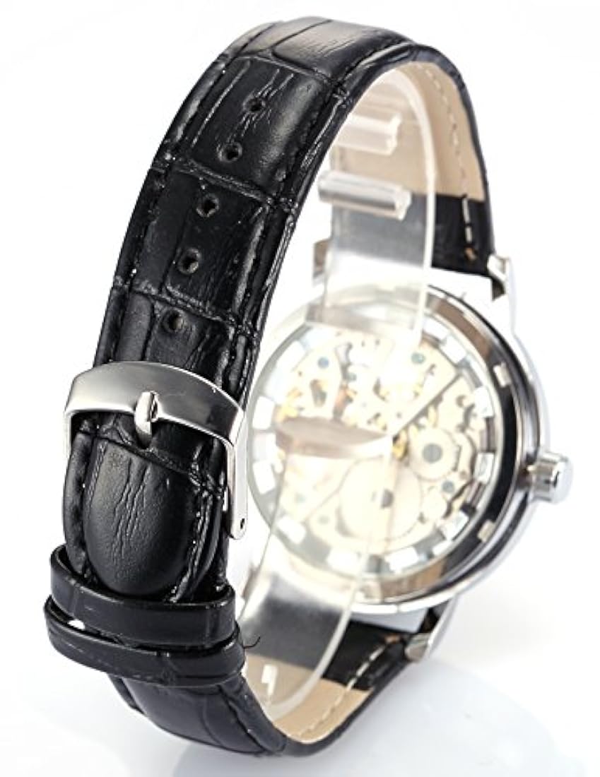 Reloj de pulsera mecánico para hombres, mano de esqueleto