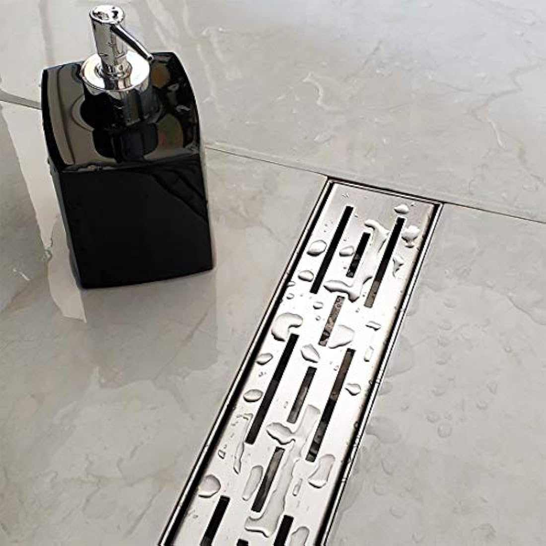 Desagüe ducha lineal rectangular de 24 pulgadas con rejilla